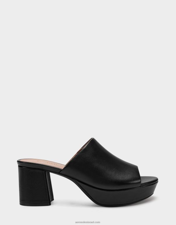 נשים Aerosoles סנדל עור שחור 4JN62393