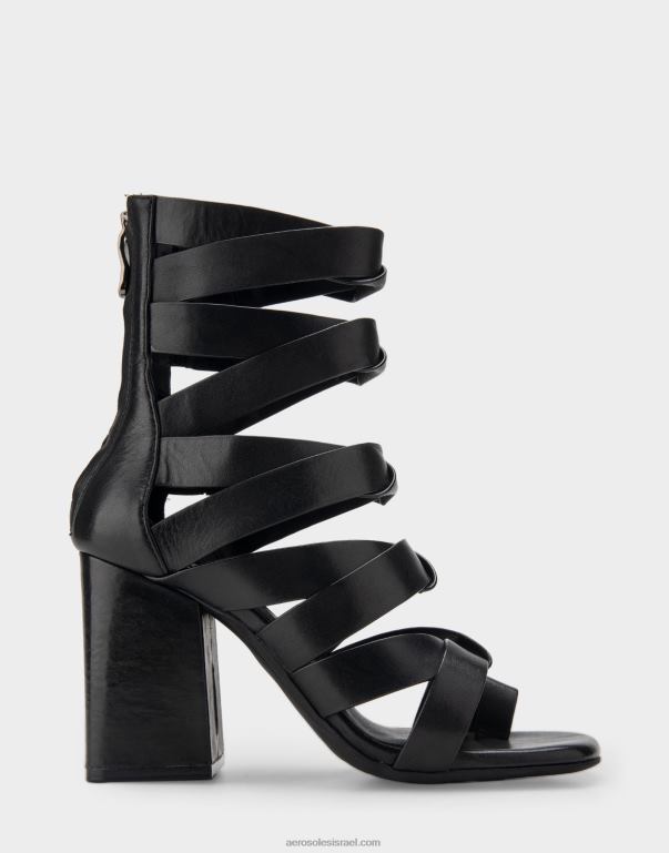 נשים Aerosoles סנדל עור שחור 4JN62407