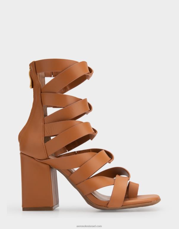 נשים Aerosoles סנדל עור שזוף עם עקבים 4JN62408