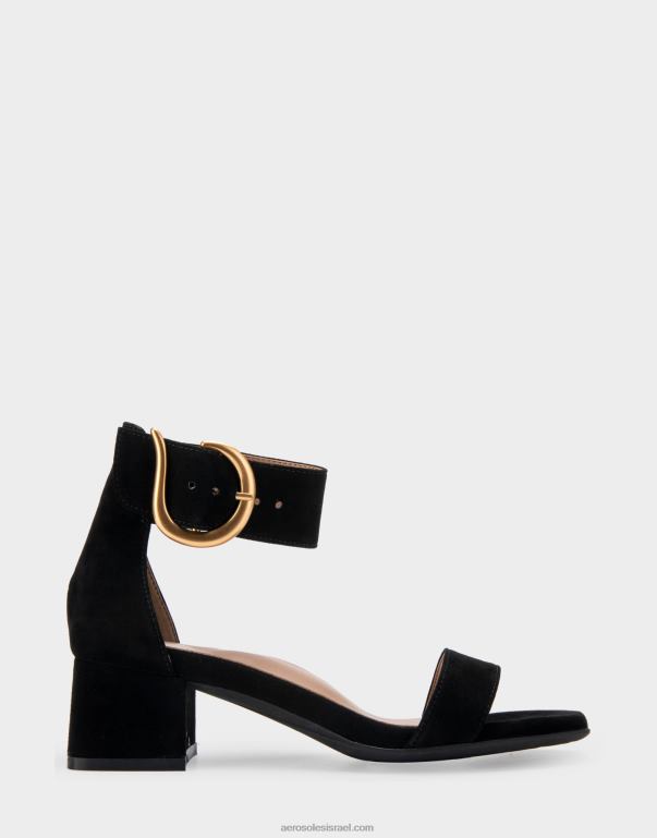 נשים Aerosoles סנדל עם עקבים זמש שחור 4JN62414