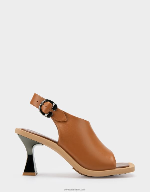 נשים Aerosoles סנדל עור שזוף עם עקבים 4JN62419