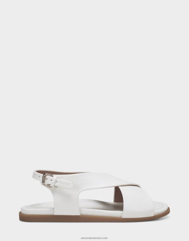 נשים Aerosoles סנדל שטוח דמוי עור לבן 4JN62469