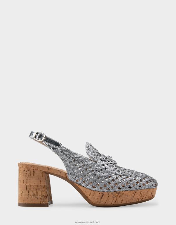 נשים Aerosoles פלטפורמה slingback כסף 4JN62365